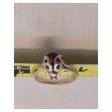 Sterling silver ladybug ring