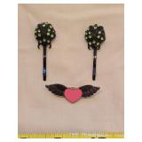 Beetle hair pins and brooch