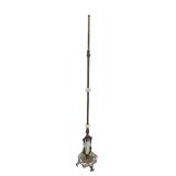 Art deco lamp base with green and white slag glass