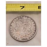 1890 Morgan silver dollar