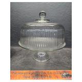 Glass cake plate with dome
