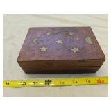 Trinket box with brass inlays