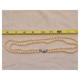 Double strand necklace marked silver
