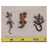 Lizard brooches