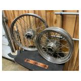 2 motorcycle wheels