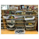 Contents of shelves both sides, drill bits, pins