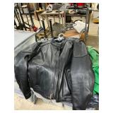 Heavy leather jacket and chaps