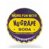 1950s 36" NuGrape Soda bottle-cap-shaped sign
