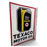 Porcelain Texaco motor oil flange sign