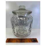 Planters glass jar.  Lid has 2 chips and jar has 1