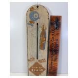 Antique 14" wood orange crush thermometer