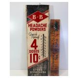 Early B-B headache powder thermometer