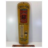 Antique wood Calumet thermometer