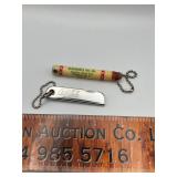 Albemarle oil keychain and Coke knife