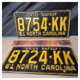 2 1961 NC Tags