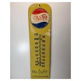 1955 embossed Pepsi bottle cap thermometer