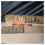 1950, 51, 53, 54 NC Tags