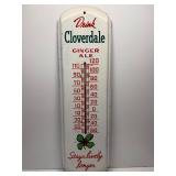 Vintage cloverdale ginger ale thermometer tin