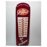 27" vintage Dr Pepper tin thermometer