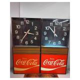 2 vintage coke clocks
