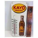 Vintage Kayo chocolate drink tin thermometer