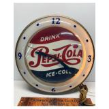 Vintage Pepsi Cola Double Bubble Round Wall Clock