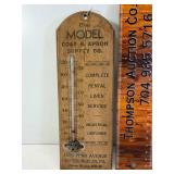 Antique wood thermometer model coat & apron co