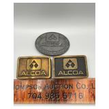 3 Alcoa belt buckles + Badin works 1980's