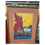 French line travel agency poster framed