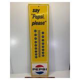 1970 metal Pepsi thermometer