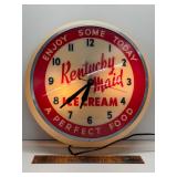 16.5" vintage Kentucky Mid ice cream lighted clock