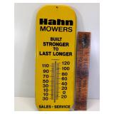 Hahn mowers vintage tin thermometer