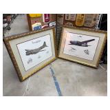 4 Brian knight military plane prints framed