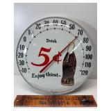 Coke jumbo dial bubble glass thermometer