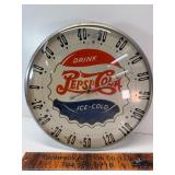 Vintage double dot Pepsi bubble glass thermometer