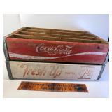 7up & coke wood crate