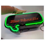Vintage neon with Chevy blue flame six decal