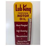 1947 Lub-King motor oil thermometer tin