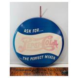 Vintage metal Pepsi cola hanging sign 8.5"