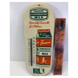 Vintage Farmers milk tin thermometer
