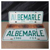 1976 & 1986 Albemarle Tags