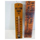 Vintage All Star foods wood thermometer