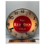 Vintage Red Rock cola lighted clock sign