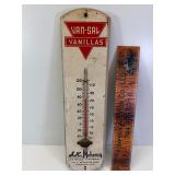 Antique wood Van-Sal vanillas thermometer