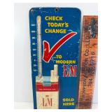 Vintage tin L&M cigarettes thermometer