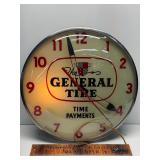 1950s General Tire double-bubble clock.