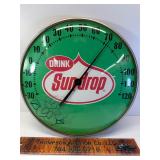 Sun-drop vintage bubble glass thermometer