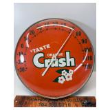 Orange crush bubble glass thermometer