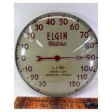 Vintage Elgin watches bubble glass thermometer