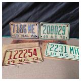4 NC Motorcycle Tags